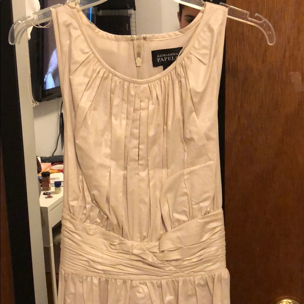 Adrianna papell size 16 champagne dress